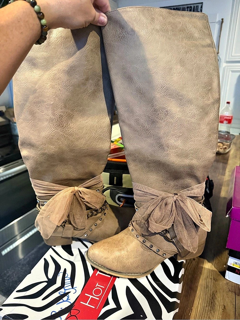 Hot Tomato Over-the-Knee Bow Boots US 9 W Like New